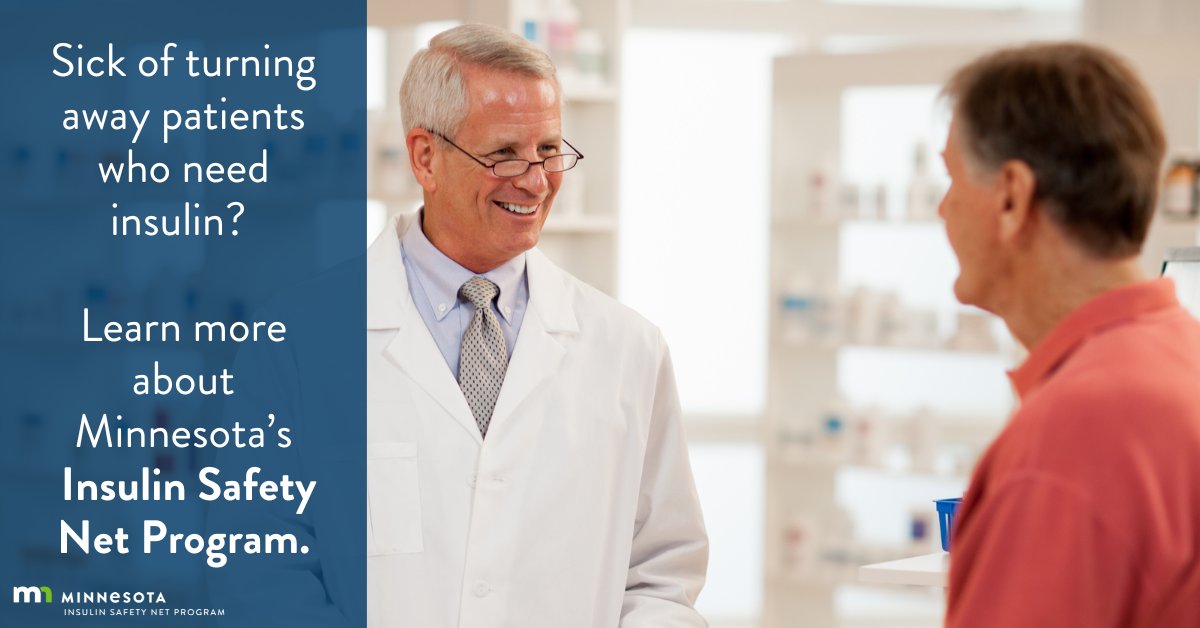 Are you a pharmacist who's sick of turning away patients who need insulin? Through MNinsulin, people with less than a 7-day supply can get a one-time, 30-day supply for $25 at any MN pharmacy. Learn more &amp; download applications for your patients here: mninsulin.org