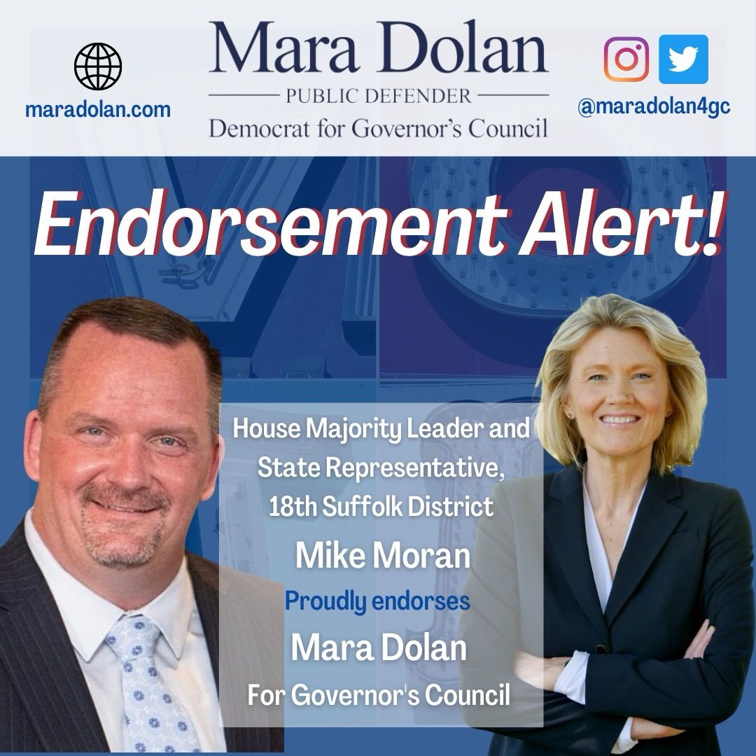 I proudly support @MaraDolan4GC  for Governor's Councillor.  Please join me and vote for Mara next Tuesday during the September 3rd primary. Polls are open from 7am to 8pm.