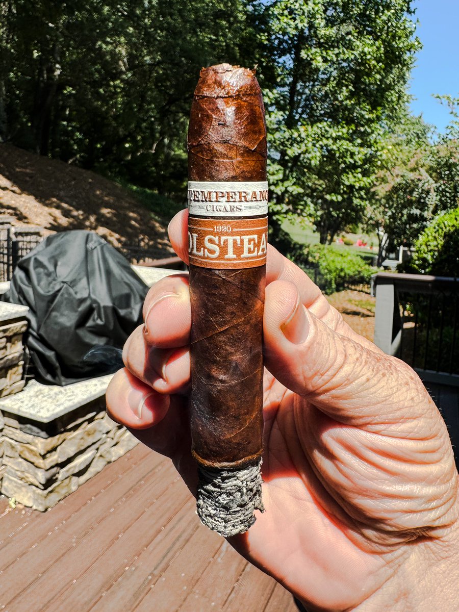 stogiedad's tweet photo. Further enjoying this gorgeous day outside on the porch, knocking out some work stuff. @SmokeRoMA @RoMaCraft #Volstead 1920 to keep me going. #BOTL #nowsmoking #CigarLife https://t.co/anFJuHbmvY