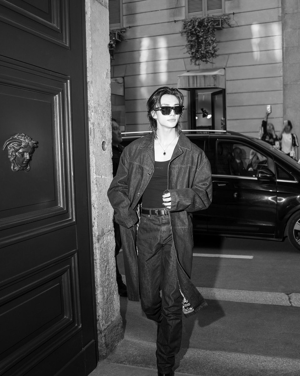 Arriving at Palazzo Versace. The home of Versace, Milan.