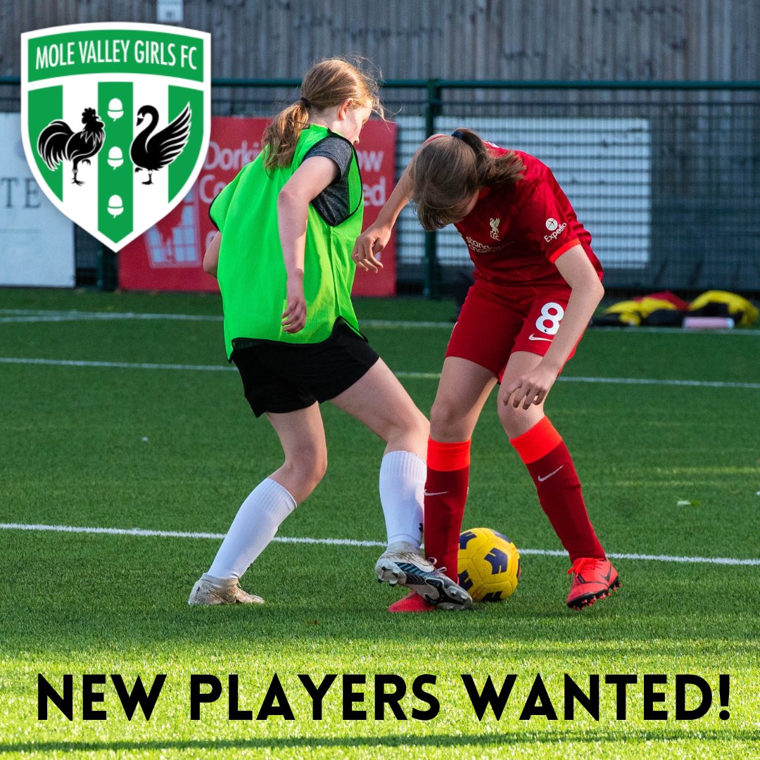 Mole Valley Girls FC (@molevalleygirls) on Twitter photo New season just around the corner…. Looking for an affordable new club? 🤔
Our U15s squad is looking for new players. Training on Fridays at Meadowbank in #Dorking and Sunday matches in Tier 1 of <a href="/SCWGL/">Surrey County Womens & Girls League 🙋♀️</a>.
Come check us out! 💚
Email: benm@mvgfc.co.uk New season just around the corner…. Looking for an affordable new club? 🤔
Our U15s squad is looking for new players. Training on Fridays at Meadowbank in #Dorking and Sunday matches in Tier 1 of <a href="/SCWGL/">Surrey County Womens & Girls League 🙋♀️</a>.
Come check us out! 💚
Email: benm@mvgfc.co.uk