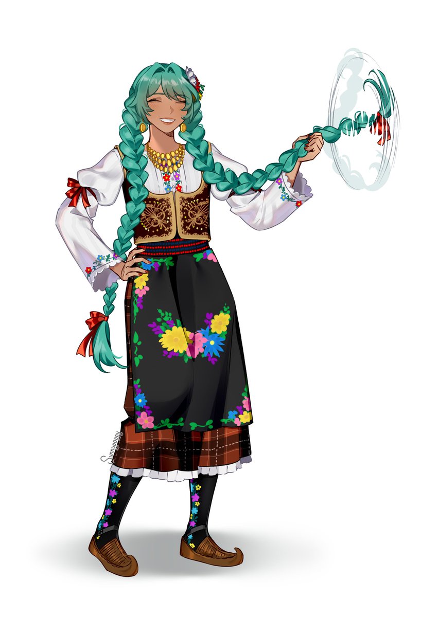 Miku in a traditional Serbian outfit! :D