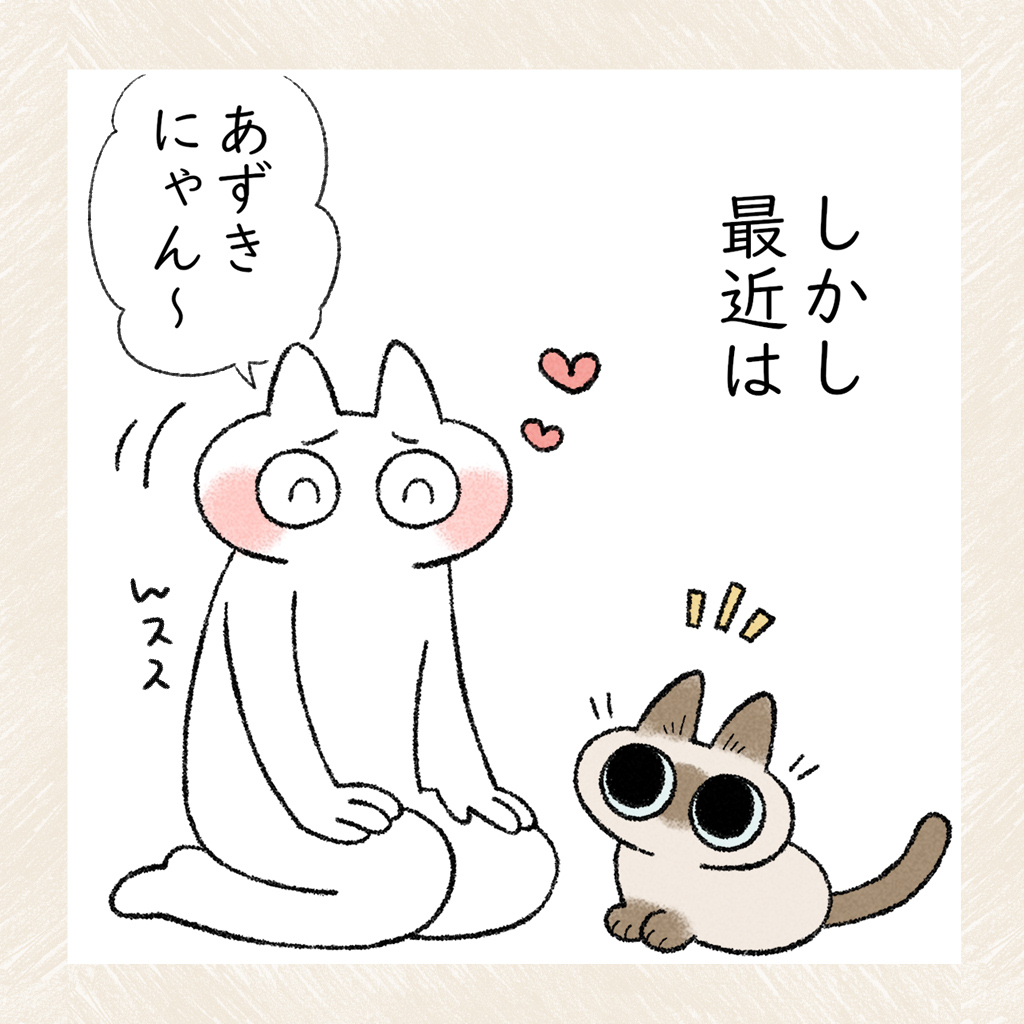 以心伝心? #シャム猫あずきさんは世界の中心
