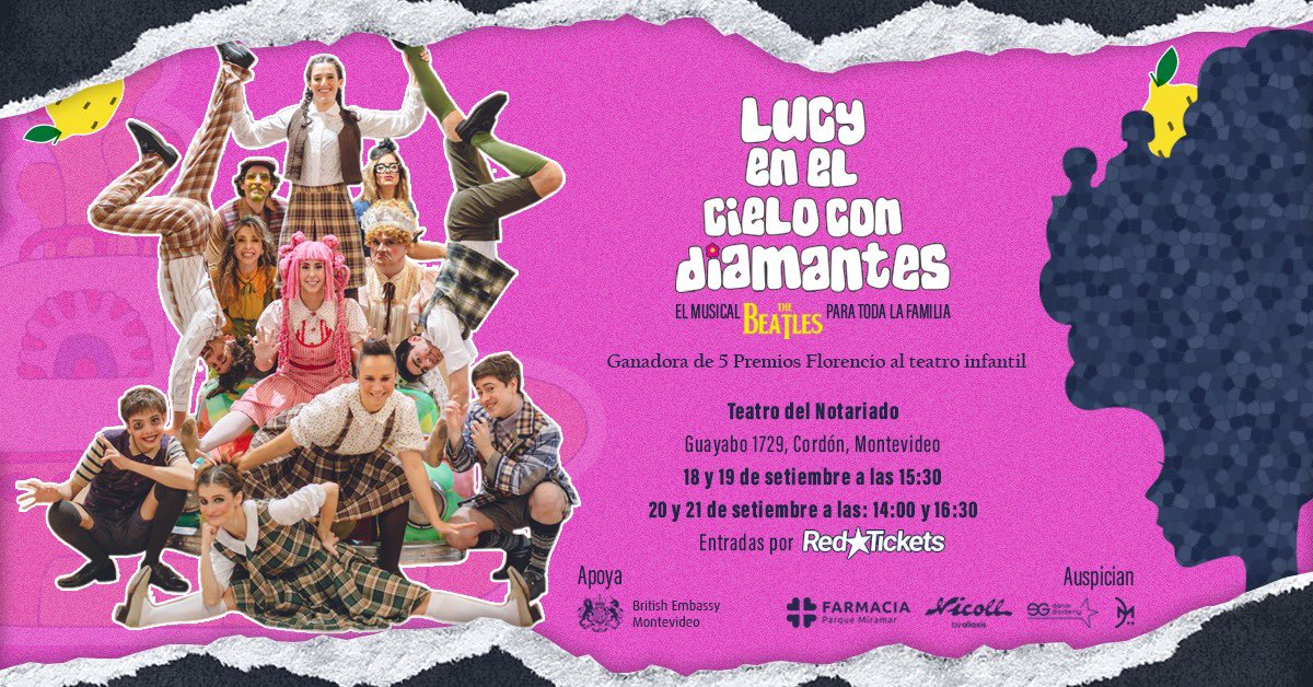 Avoperez's tweet photo. En septiembre, vuelve LUCY, El Musical The Beatles 🎸al @teatrodelnotariado 

🫧 Este espectáculo no solo ofrece un viaje visual y sonoro, sino también una experiencia sensorial única 👃🍓

Entradas ya en venta por Red Tickets 🎫

@lucyelmusicalthebeatles https://t.co/d71tC7L1K6