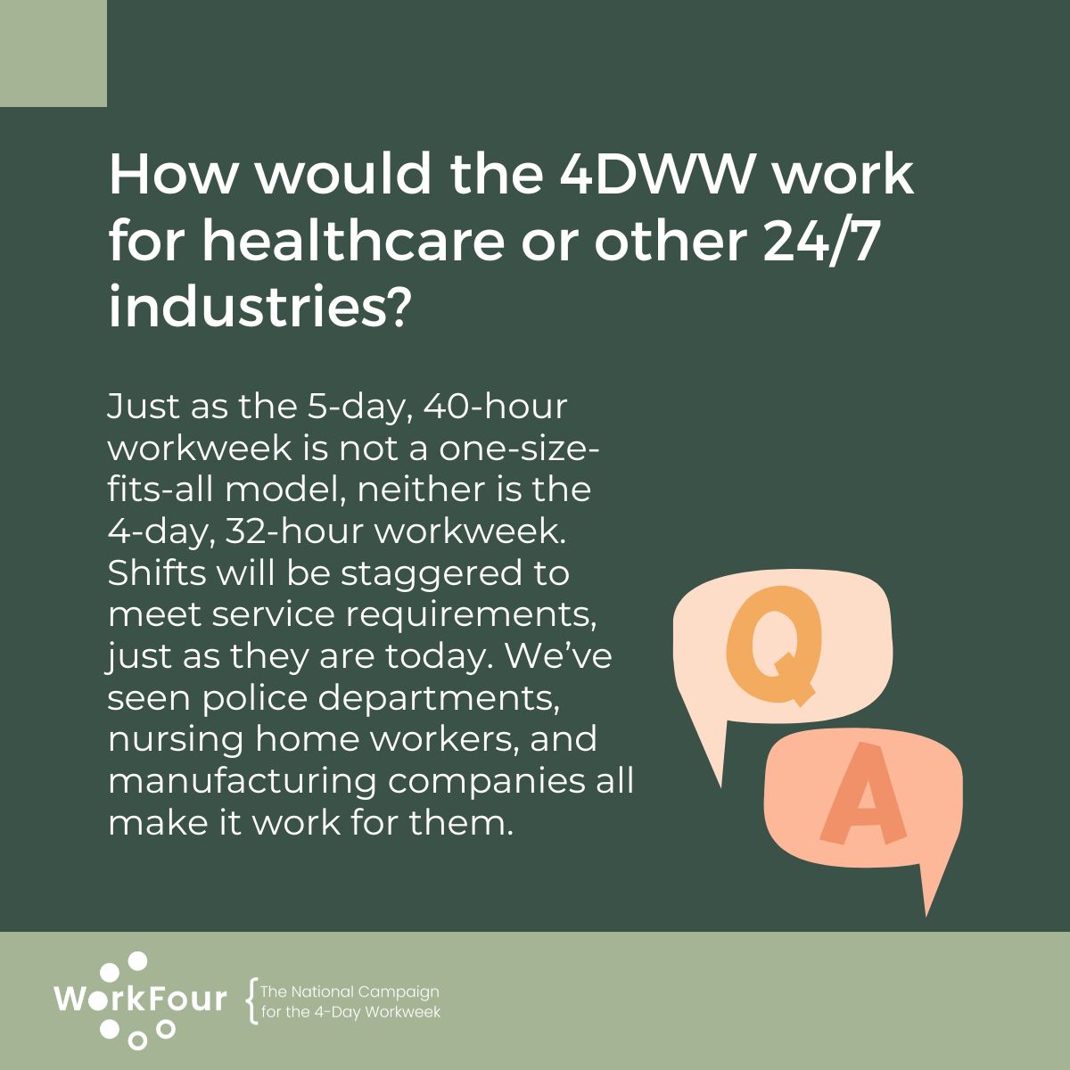letsworkfour's tweet image. 🤔 Ever wonder how the 4DWW could apply in healthcare, manufacturing, or service jobs? Companies will just have to reconfigure a strategy that they already use today: staggered schedules. 

workfour.org

#WorkFour #4DayWorkweek #FourDayWorkweek