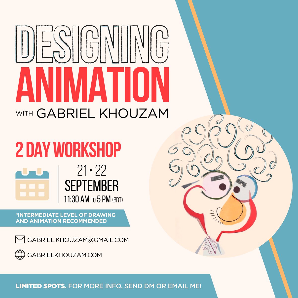 Hey everyone!
I'm hosting a very special Online Animation Workshop on September 21st and 22nd.
DM or email me for more information!
