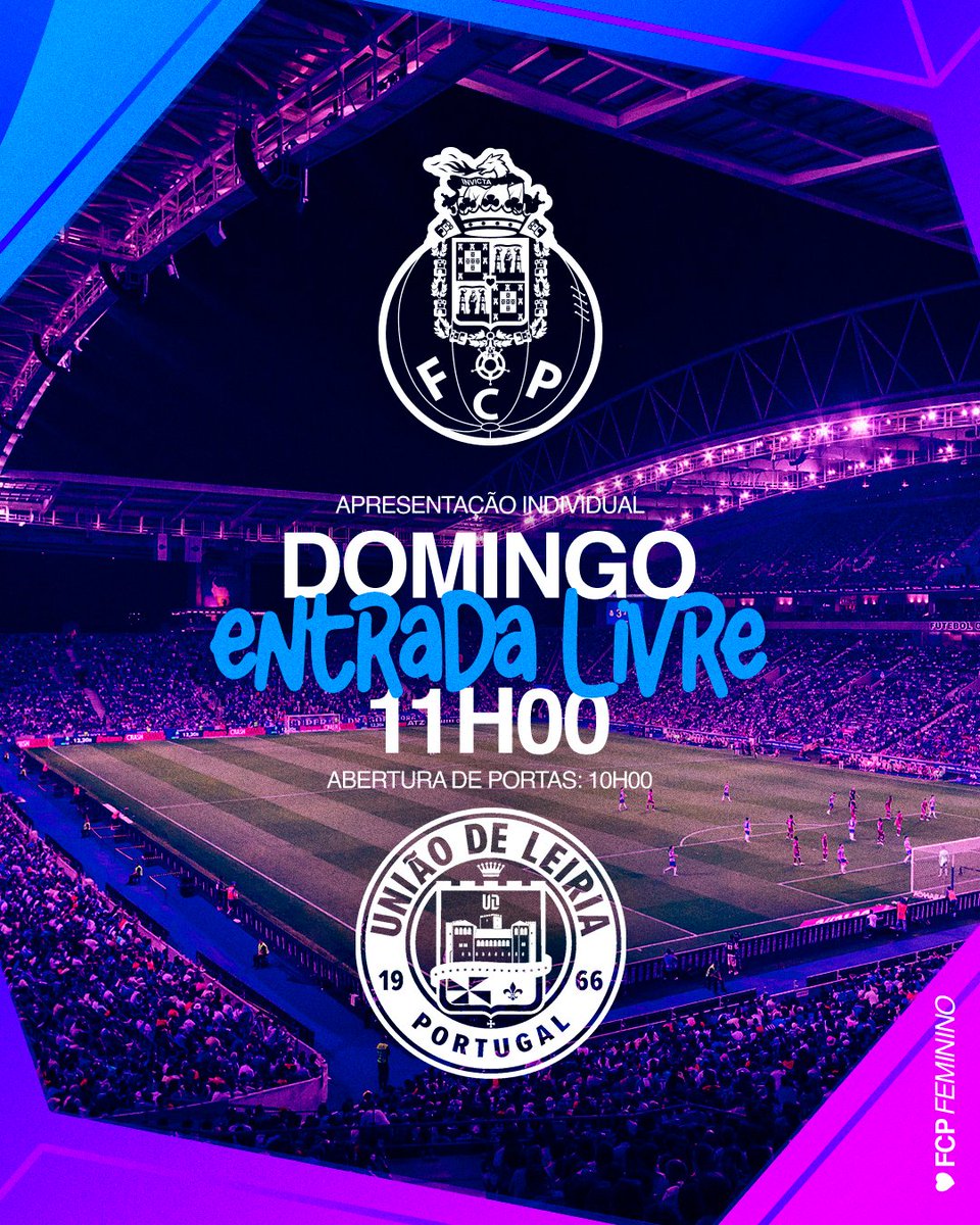 FCPorto's tweet image. Dragão abre portas ao futebol feminino ⚽
🗓 Domingo ⌚ 11h ▶ Entrada Livre 

ℹ bit.ly/4cG98Cc

#FCPortoFeminino