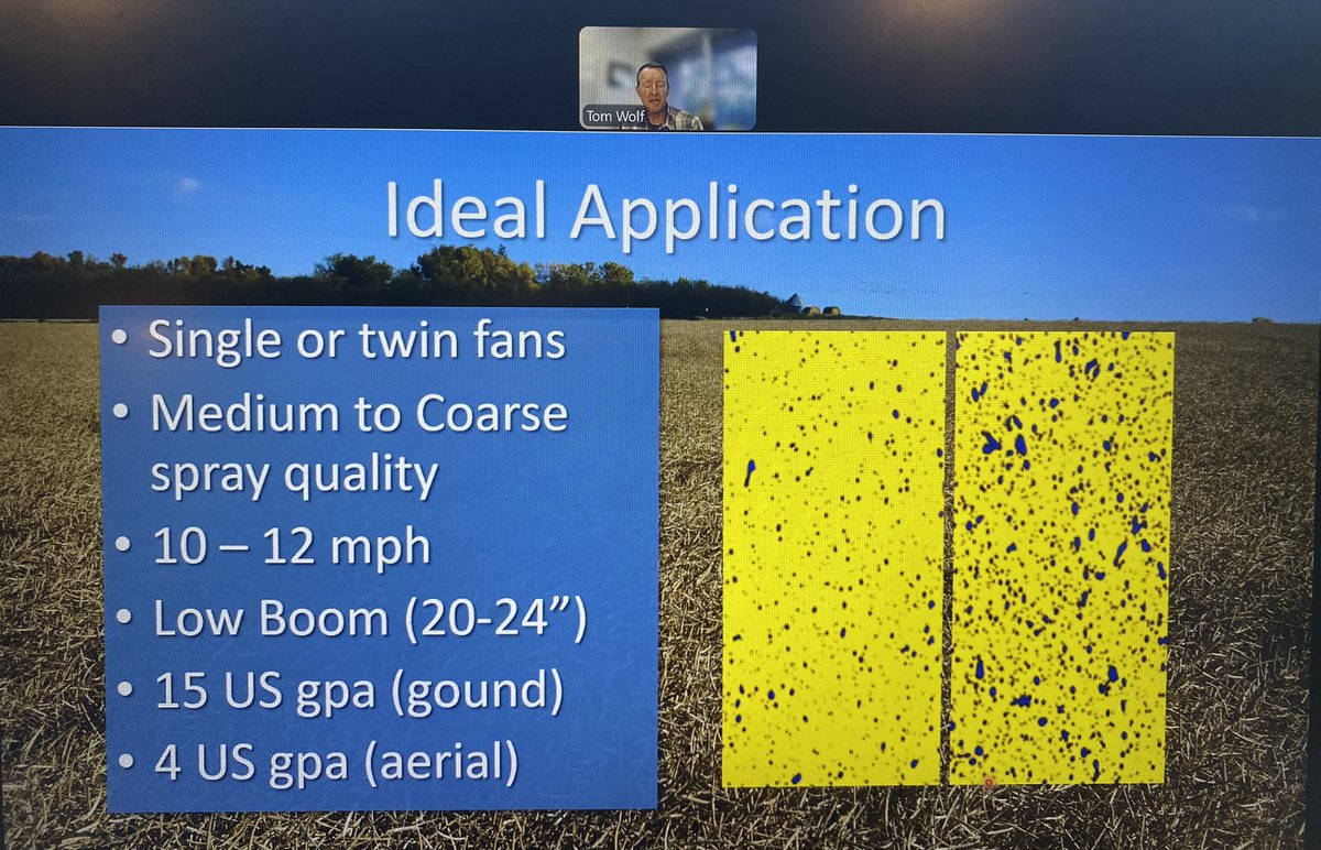 Great presentation from <a href="/nozzle_guy/">Tom Wolf</a> on pre harvest spray this morning.  Biggest point. More water is better.  Get your gpa up to get better penetration into canopy.  Thanks Tom 👍