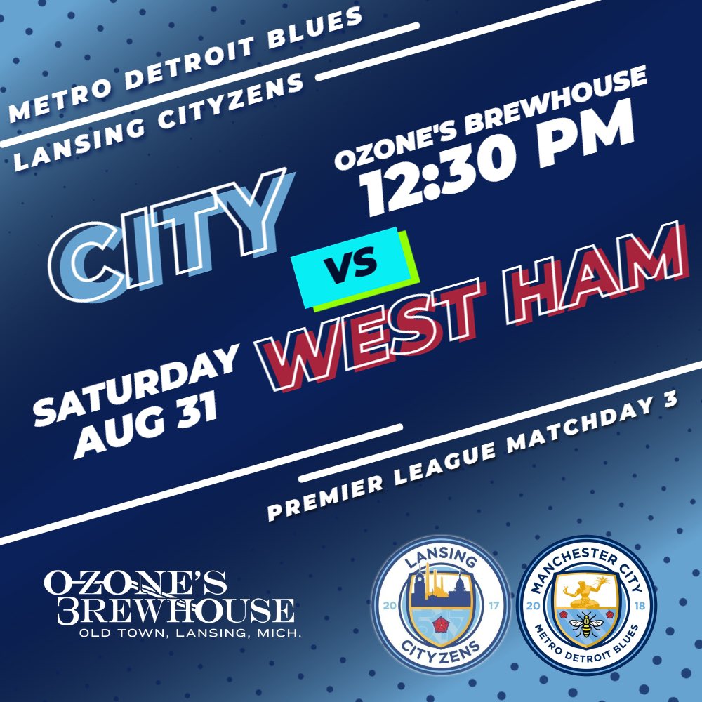 Breaking news! Ok, breaking news not involving Oasis. This Saturday, MDB is doing a road trip to Lansing to visit <a href="/LansingCityzens/">Lansing Cityzens</a> at <a href="/OzonesBrewhouse/">Ozone's Brewhouse</a> to watch WHU v City, 12:30p ET. Royal Oak is otherwise occupied with Arts, Beats and Eats this weekend. #MCFC #ManCityOSC