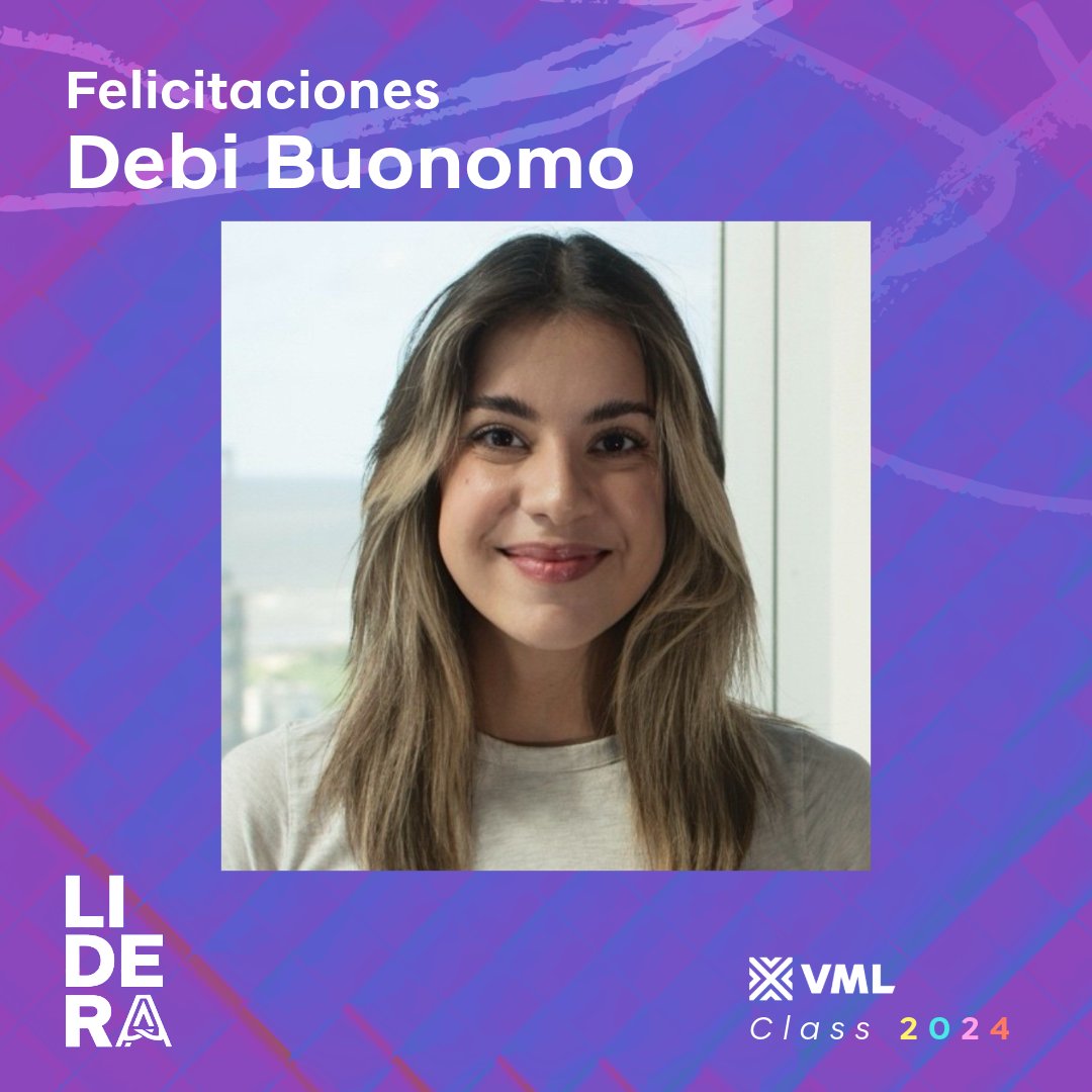 ¡Felicitaciones Debi Buonomo! Nuestra Copywriter Sr ha sido elegida para ser parte de la segunda edición de LIDERAS, un programa de VML Latam diseñado para empoderar y acelerar las carreras de mujeres creativas en la región.

Despegada 🚀