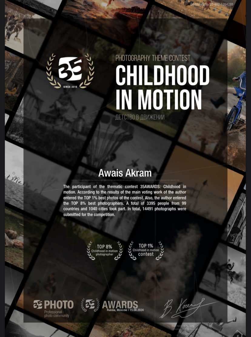 Alhamdu lillah!
"My photo ranked in the top 1% out of 15,000 entries from 99 countries and 1040 cities - a truly humbling achievement!"
#35Awards