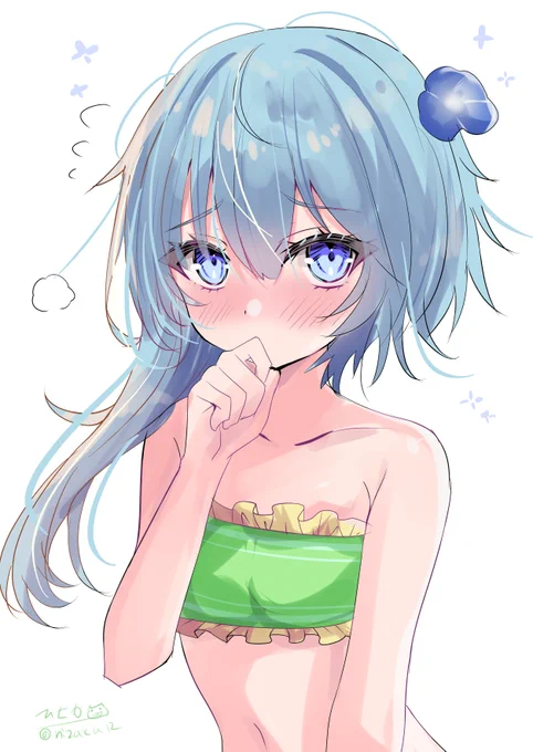 「ん…ちょっと恥ずかしいね」水着の水無月 #艦これ版深夜の真剣お絵描き60分一本勝負 #艦これ版真剣お絵描き60分一本勝負_20240826