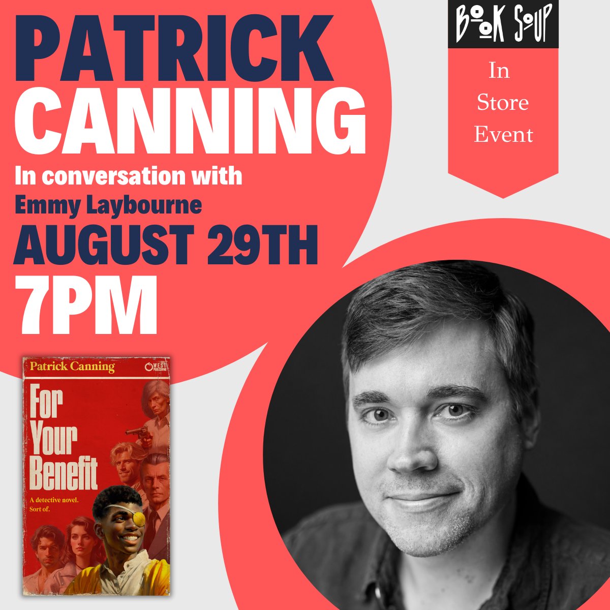 Only a couple of events this week so be sure to check them out!
8/28- <a href="/Phillip_Ayoub/">Phillip Ayoub on BlueSky @payoub.bsky.social</a> discusses The Global Fight Against LGBTI Rights w/ <a href="/arimshaw/">Ari Shaw</a>
8/29- Patrick Canning discusses For Your Benefit w/ <a href="/EmmyLaybourne/">Molly</a>
Both events at 7pm!
More details at booksoup.com/event