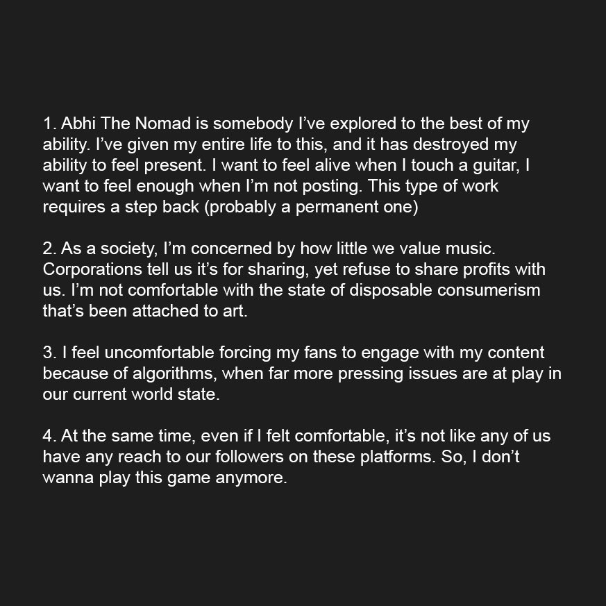 abhithenomad's tweet image. I’m stepping away from my solo career