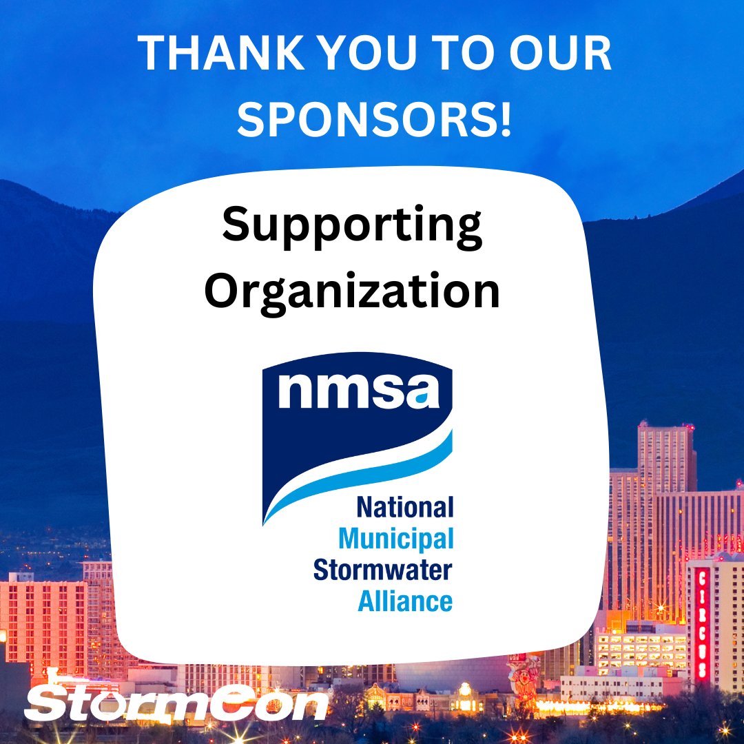 #StormCon wouldn't be possible without our sponsors and supporting organizations! Thanks to the National Municipal Stormwater Alliance for their partnership! #stormwater #ms4s