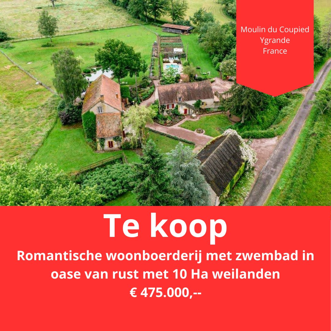 coupied's tweet image. 🌿 Te koop: Romantische woonboerderij met zwembad en 10 ha. weiland in de Prachtige Auvergne! 🏡

✨ Bekijk alle details op moulinducoupied.com . Dit is jouw kans om een stukje paradijs te bezitten! ✨

#TeKoop #Frankrijk #Woonboerderij #Droomhuis #Landgoed  #Auvergne #Natuur
