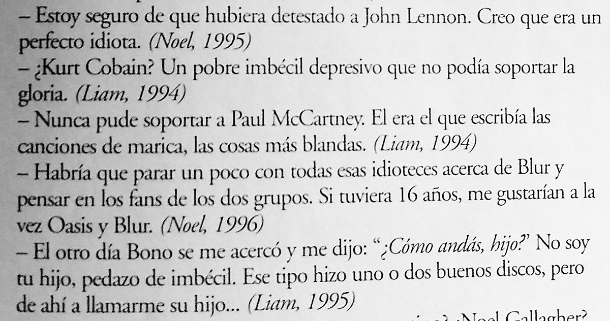 Si vuelve Oasis, que vuelvan las declaraciones de Oasis.