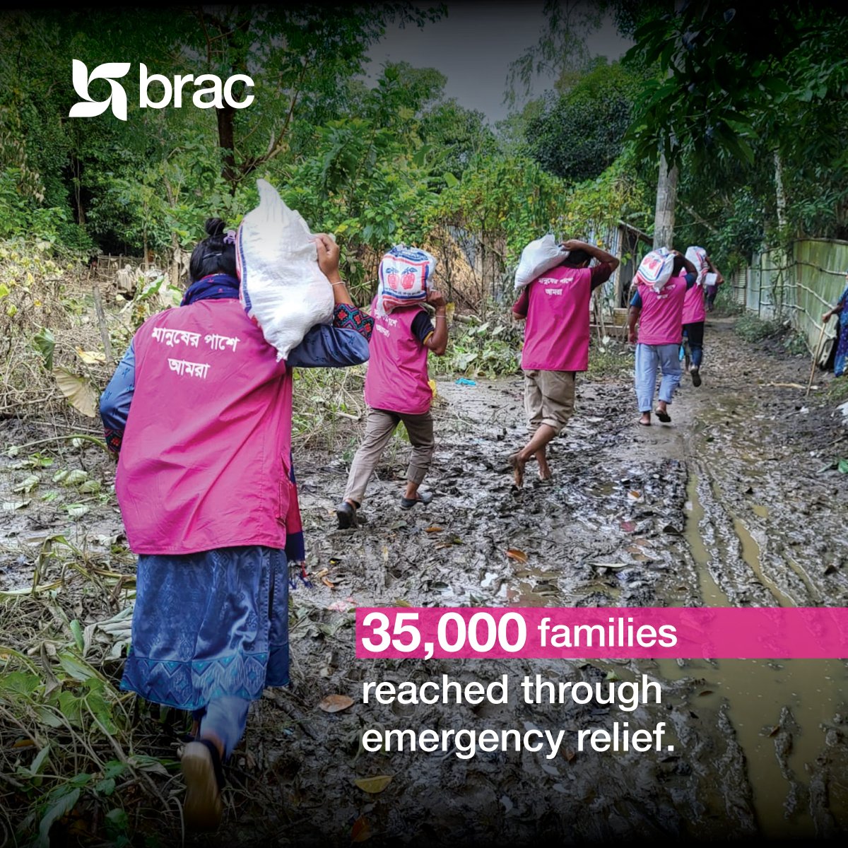 BRAC is on the ground supporting people most affected by the worst flooding Bangladesh has seen in three decades.

Emergency response teams are working round the clock distributing emergency relief to 50,000 stranded families.

Stand with us as we stand beside Bangladesh.

To