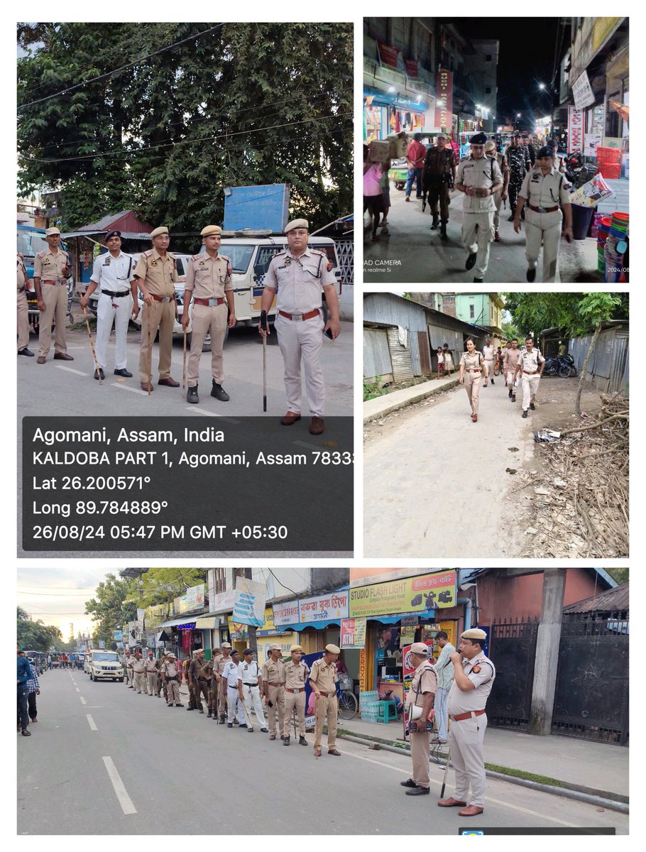 Dhubri_Police's tweet photo. Area domination and foot patrolling by personnel of @Dhubri_Police &amp; CAPF led by senior officers in various places of the district for maintenance of peace and law and order! 
@CMOfficeAssam 
@himantabiswa 
@assampolice 
@DGPAssamPolice 
@gpsinghips
@HardiSpeaks
@jayanta_malla https://t.co/Oj7BQKimk4