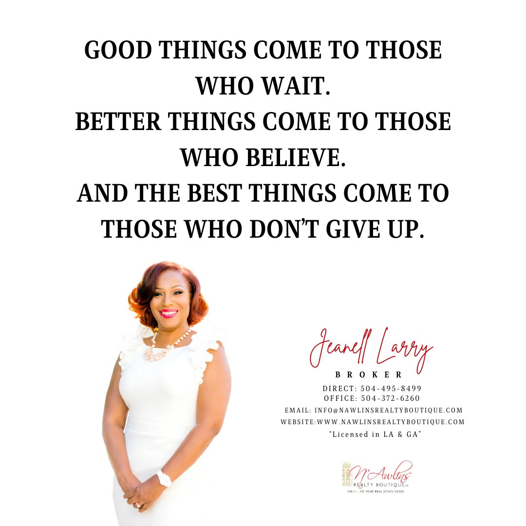 NawlinsRealty's tweet photo. #motivationmonday #justdoit #makeithappenmonday #nawlinsrealtyboutique #nolarealtor #neworleansrealtor #realtor #realtorlife #monday #motivational #realtorforlife #neworleans https://t.co/tDXiQGAtJJ