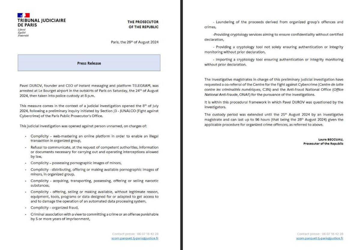 Charges against Pavel!!

#FREEDUROV #FreePavel #Telegram #DOGS