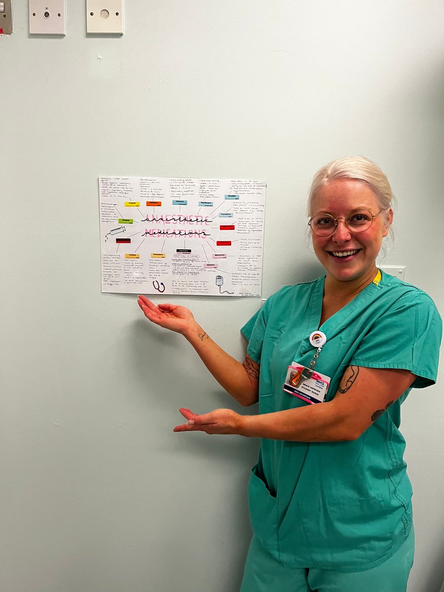 Staff from Theatre 10 at ARI offer their congratulations to 3rd year Student Nurse Grace Hepburn for successfully completing her placement &amp; their best wishes for the 4th year of her nursing degree. Grace created this*anaesthetics learning resource for future students &amp; staff.