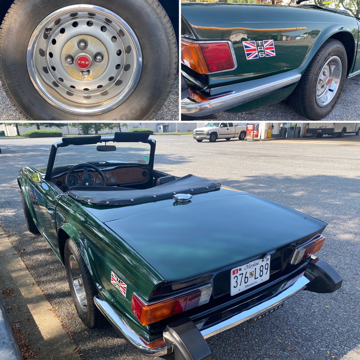Capital_Triumph's tweet photo. It’s #MembersCarMonday!
This is Tom’s 1975 British Racing Green #TR6 seen here at the start of CTR’s annual “Crusing for Crustaceans” drive to the Chesapeake Bay for a Maryland Blue Crabs lunch. https://t.co/SBVkYKUn3S