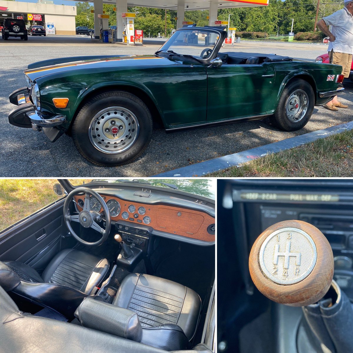 Capital_Triumph's tweet photo. It’s #MembersCarMonday!
This is Tom’s 1975 British Racing Green #TR6 seen here at the start of CTR’s annual “Crusing for Crustaceans” drive to the Chesapeake Bay for a Maryland Blue Crabs lunch. https://t.co/SBVkYKUn3S
