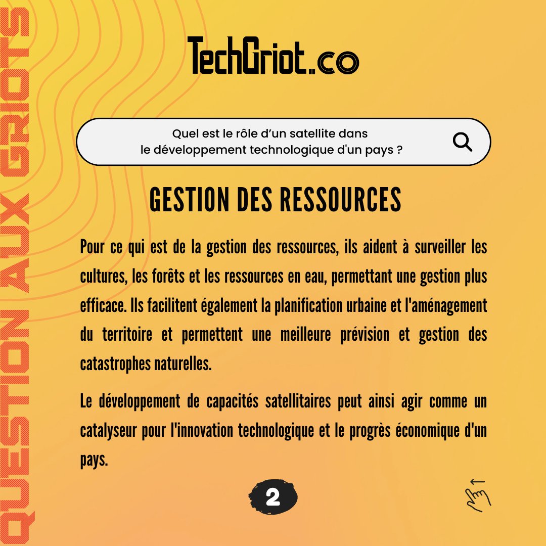 TechGriot's tweet photo. Le Sénégal a récemment lancé son tout premier satellite. Avec ce lancement, le pays rentre dans une nouvelle ère pour son développement. Mais pourquoi le lancement d'un satellite est si important ? Réponse dans la #questionauxgriots de la semaine. https://t.co/pCS58rGWz0
