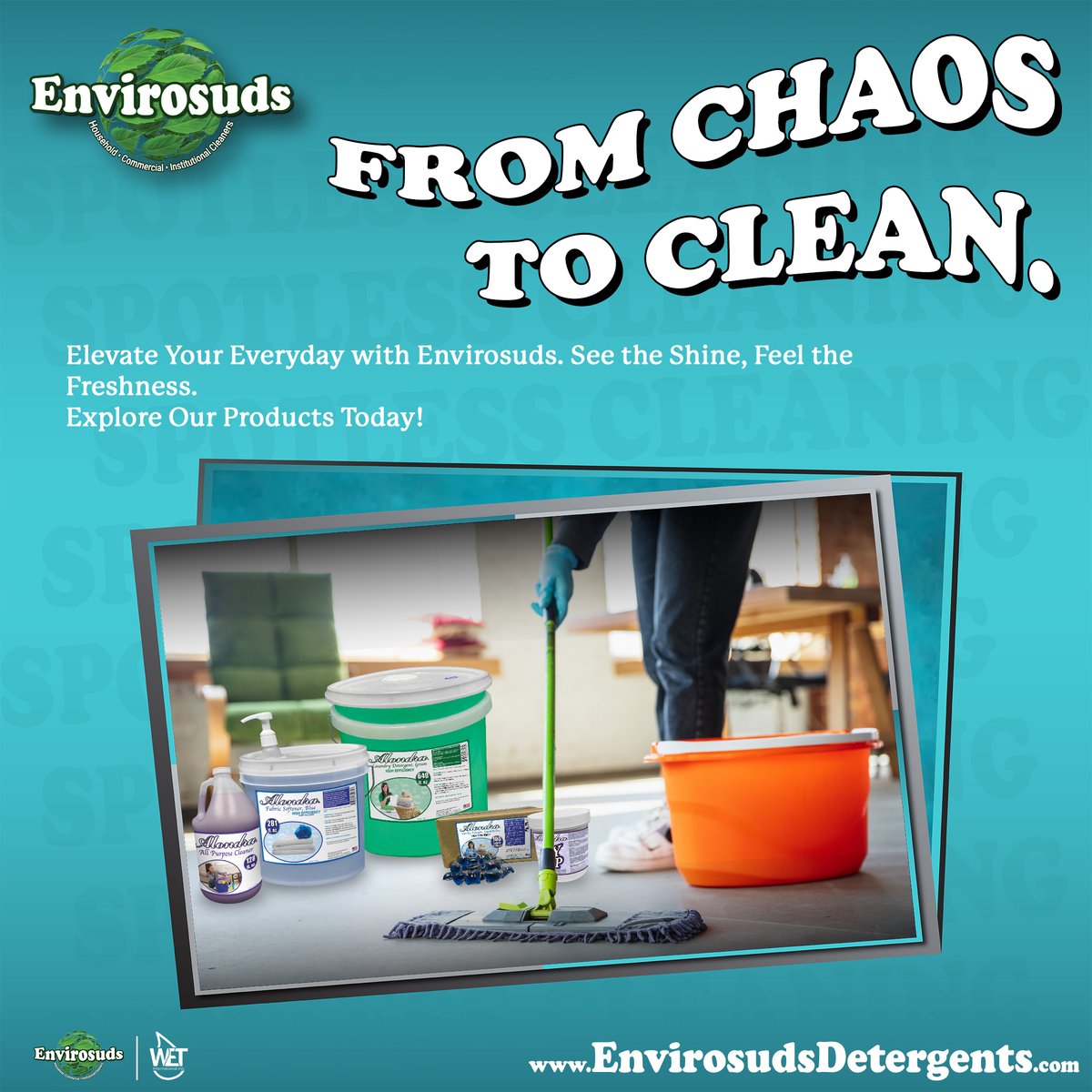 EnvirosudsClean's tweet photo. Transform your space with Envirosuds General Cleaning Products. From chaos to clean, we've got you covered. 

See the shine at https://t.co/kVQKu1CyTg 

#GeneralCleaning #SpotlessHome #Envirosuds https://t.co/APugrxkGY5