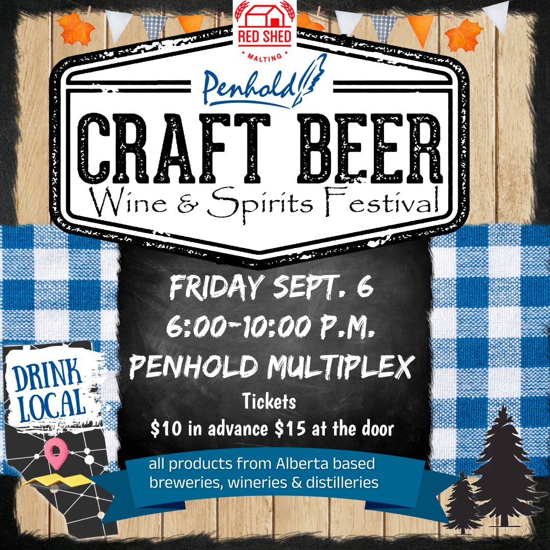 We'll be under the tent at the Penhold Multiplex on Friday, September 6 for the Penhold Craft Beer, Wine &amp; Spirits fest. Get your advance tickets at eventbrite.ca/e/penhold-craf…