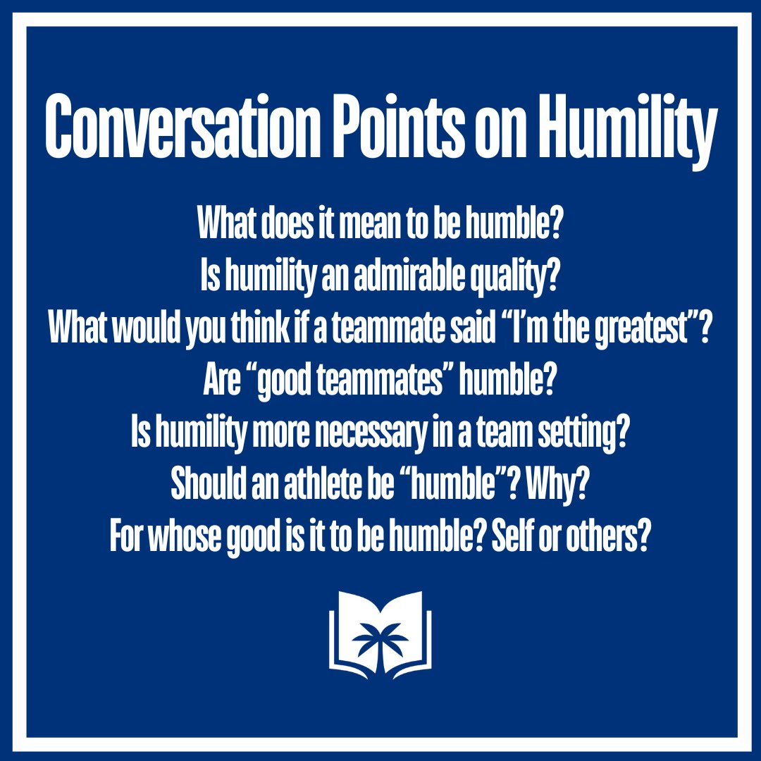 We had a great conversation today about humility. We began by asking students if humility is an admirable quality to them and why. Another productive dialogue was the importance of humility for your own good vs. the enjoyability to be around and example it sets for others.