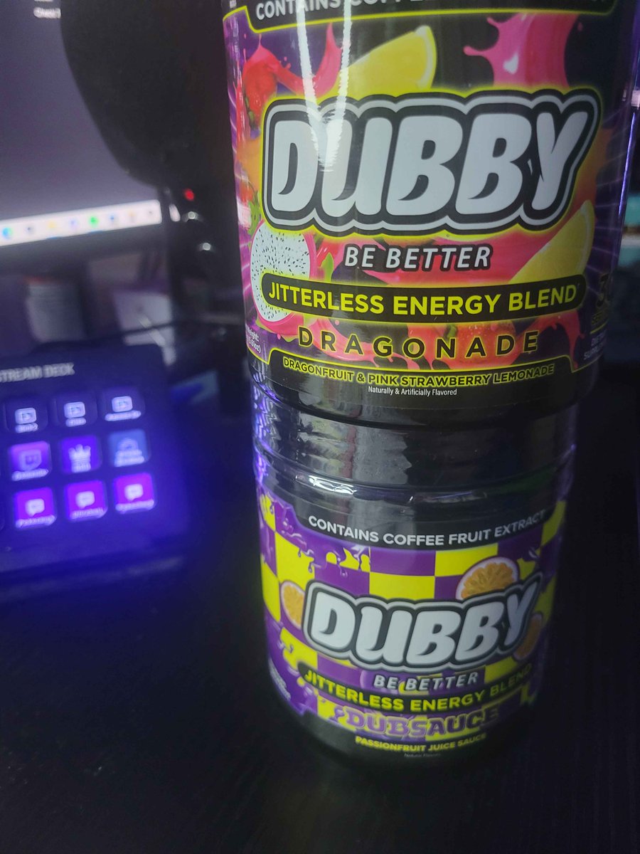 ShazzyV9's tweet photo. @DubbyEnergy  How cool is this?? Someone from my Twitch/Discord community did something so damn kind and ordered a couple tubs of Dubby for me! Looking forward to trying out the Dubsauce on my next stream!  https://t.co/ki4ClMlu3d https://t.co/L0mhe3cJMz
