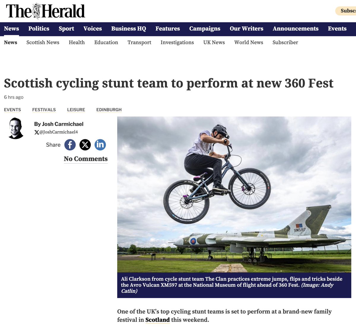 Andy Catlin (@andycatlincom) on Twitter photo This was a fun photo to make with <a href="/ClanStuntTeam/">The Clan Stunt Team</a> for this weekend's 360 Fest at National Museum of Flight. It's a cracking line-up - including the good people of Think Circus & <a href="/WeAreCyclingUK/">Cycling UK</a> - and weather forecast looks good so y'all should get along 👍nms.ac.uk/events/360-fest This was a fun photo to make with <a href="/ClanStuntTeam/">The Clan Stunt Team</a> for this weekend's 360 Fest at National Museum of Flight. It's a cracking line-up - including the good people of Think Circus & <a href="/WeAreCyclingUK/">Cycling UK</a> - and weather forecast looks good so y'all should get along 👍nms.ac.uk/events/360-fest