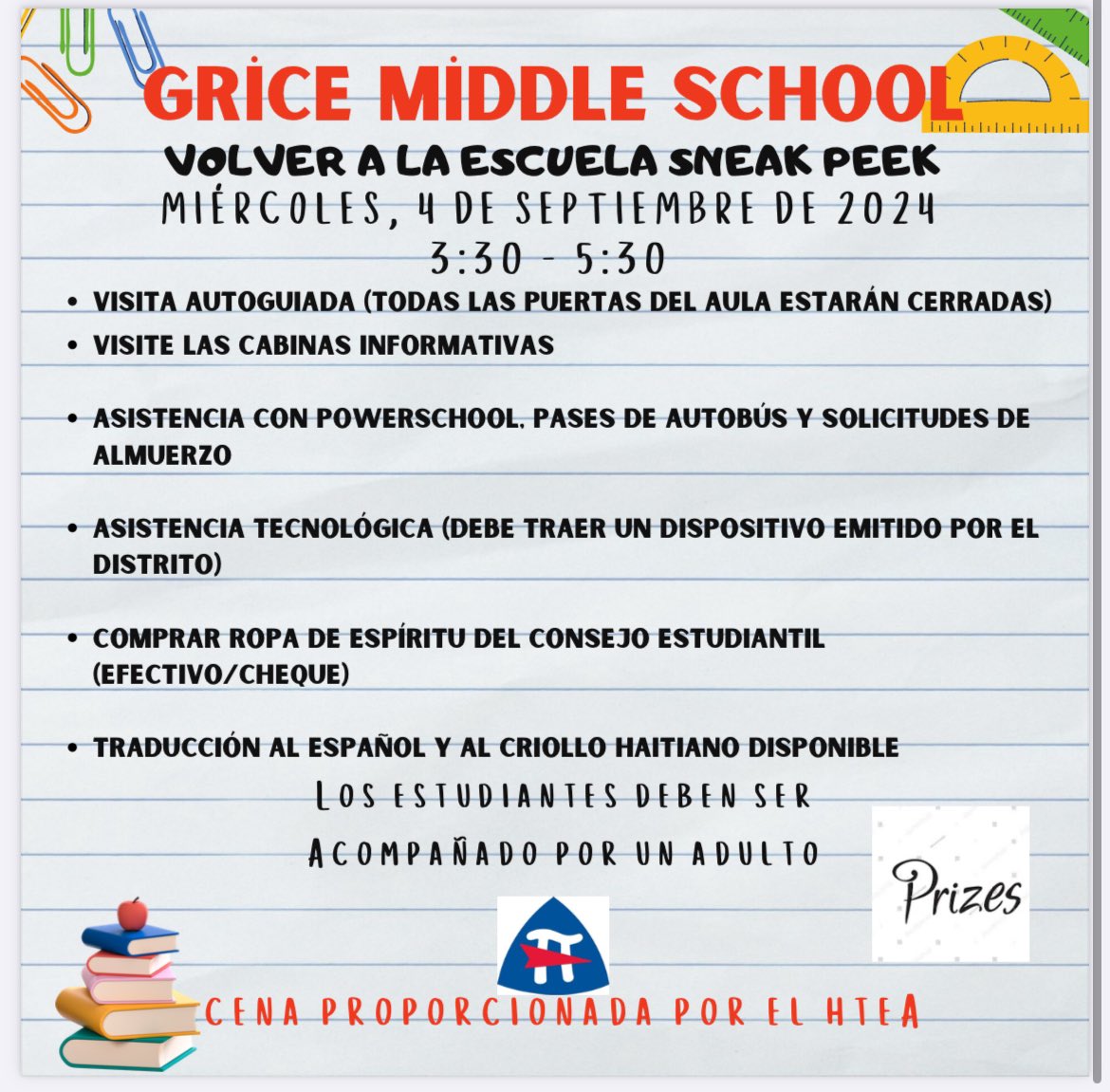 We will be hosting a Back to School Sneak Peek on September 4th from 3:30-5:30! 🚌📓✏️ <a href="/WeAreHTSD/">WeAreHTSD</a> <a href="/GricePrincipal_/">The Gladiators’ Principal</a> Use the link below to RSVP!