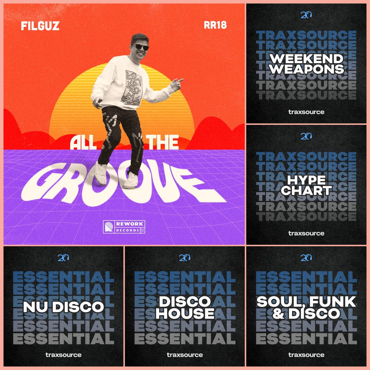 ReworkRecords's tweet image. O EP All the Groove do Filguz esta muito bem nos charts da semana na @traxsource 
'Brain Train Groove' e 'Pick Up your Groove' estão no Soul &amp;amp; Funk Essentials, Disco House Essentials, Nu Disco Essentials, Hype Chart e Weekend Weapons 
Link: traxsource.com/title/2334228/…

#filguz #disco