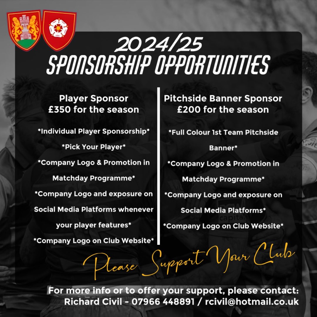 OfficialONRFC's tweet photo. We have put together some exceptionally competitive and beneficial packages for the upcoming season from as little as £200 for the season!!

If you’d like to support our fantastic club, please get in touch with Richard Civil on 07966 448891 or rcivil@hotmail.co.uk for more info https://t.co/x7jMw8Mtj5