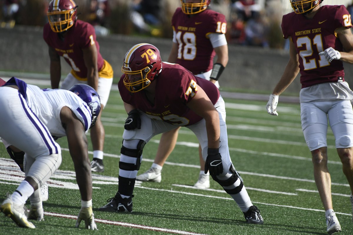 Congrats to All-NSIC OL Jacob Schloe, Northern State's nominee for the 2024 #CampbellTrophy! #GoWolves🐺