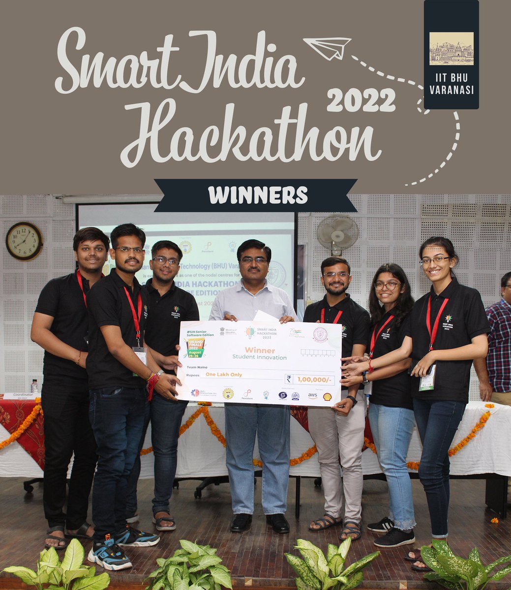HarshilKhamar05's tweet photo. #OnThisDay back in 2022, @IITBHU_Varanasi witnessed the glory🤩

We won India's Biggest Hackathon and World's Largest Open Innovation Model, Smart India Hackathon🏆

#sih #smartindiahackathon #hackathon #competition #coding #grandfinale #winners #Varanasi https://t.co/iTD6HO2CMJ