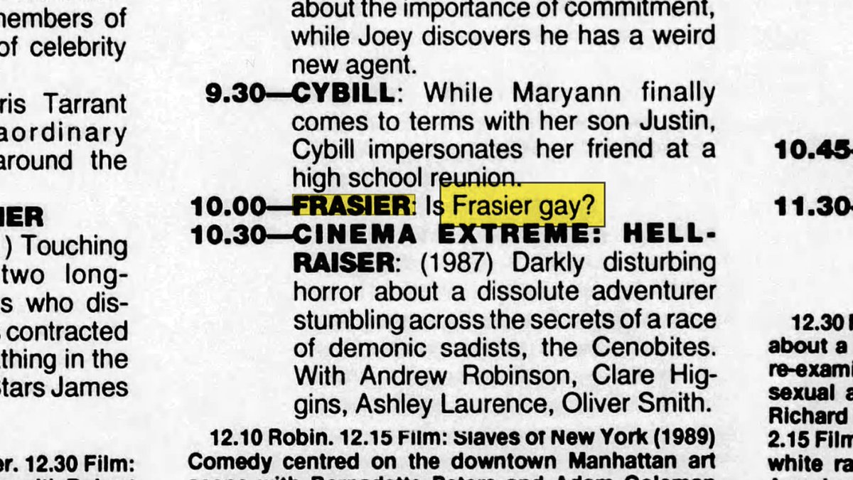 Incredible one-sentence episode description from 1997