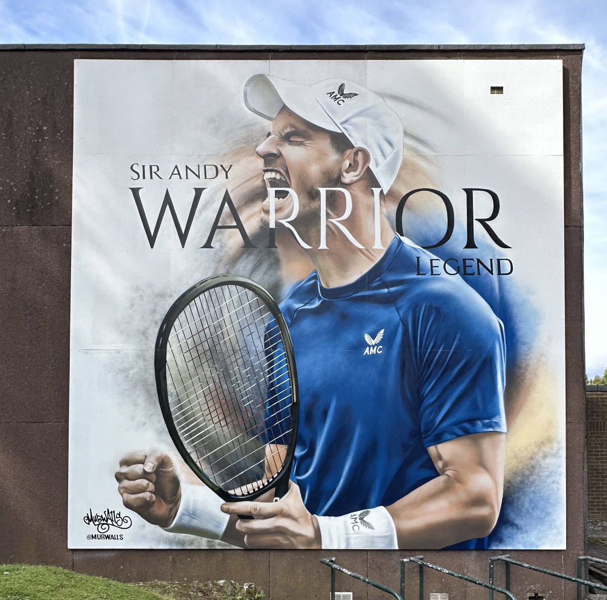 The retirement of ⁦<a href="/andy_murray/">Andy Murray</a>⁩ has been marked with a new mural at ⁦<a href="/dunblane_sc/">Dunblane Sports Club</a>⁩ Winner of the US Open, Wimbledon (2), Olympics (2), and the Davis Cup. Thanks for the memories. Artwork by ⁦<a href="/MurWalls/">MurWalls</a>⁩
