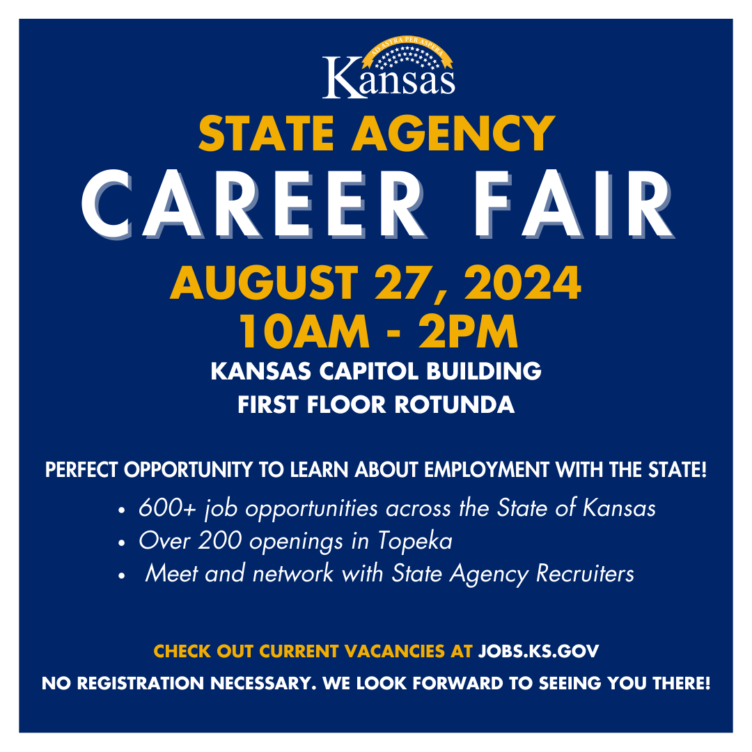 KansasDeptofAg's tweet photo. We'll be at the State Agency Career Fair tomorrow along with From the Land of Kansas. Be sure to stop by our booths, say hi and check out the current positions we have available! https://t.co/xvsTnxrgfy