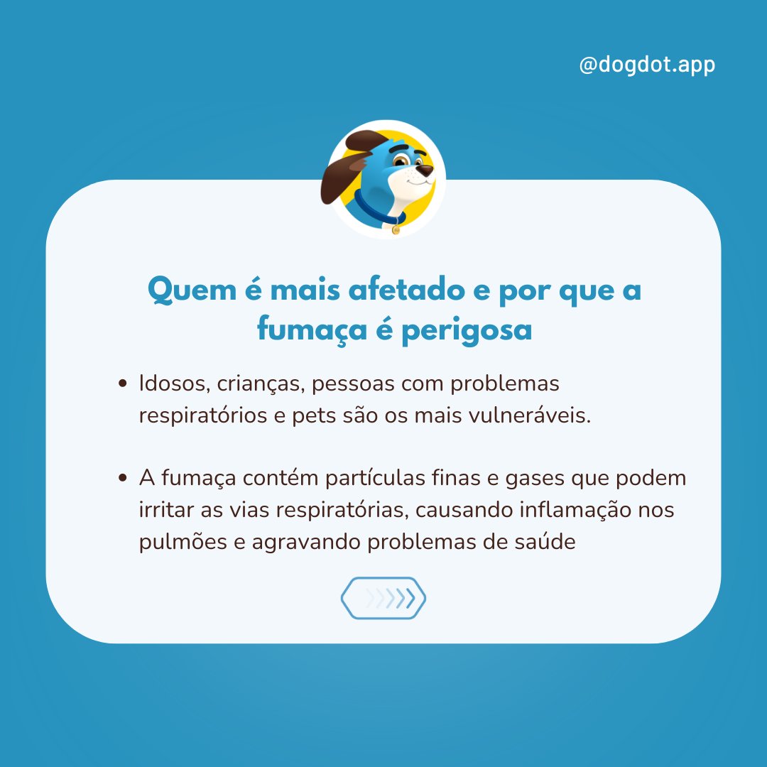 DogDot_app's tweet photo. 🔥 Durante períodos de fumaça intensa, é essencial proteger a saúde da sua família e dos seus pets.
⚠️ Fique atento aos sinais e, em caso de necessidade, procure ajuda médica ou veterinária.
Cuidar da saúde de todos é uma prioridade!
#cuidadoscompets  #fumaça #dogdotapp #cachorro https://t.co/uREvvsjqKC