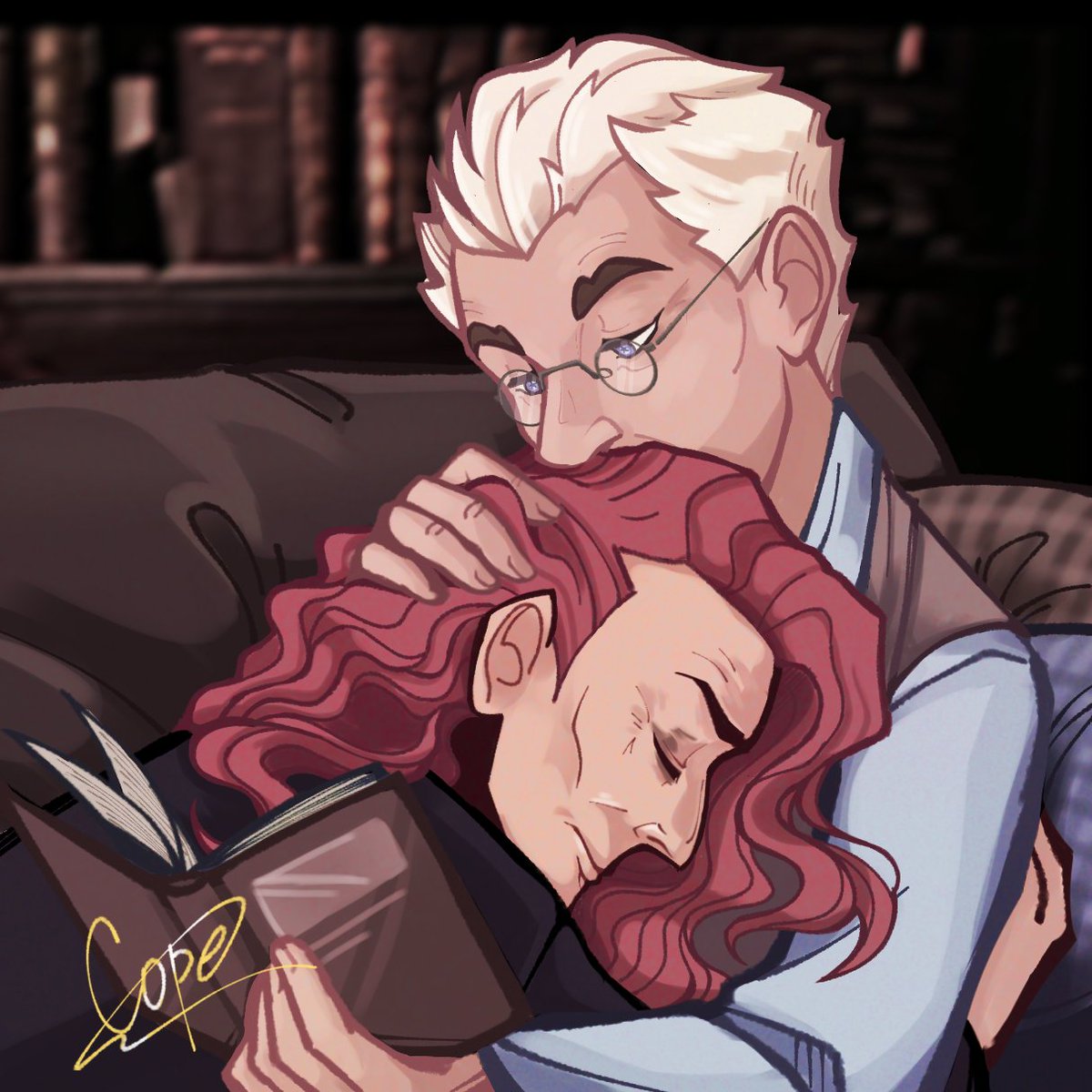 serpent_cope3's tweet image. Quiet, the demon is sleeping 🤫
#GoodOmens #DevidTennant #MichaelSheen #art