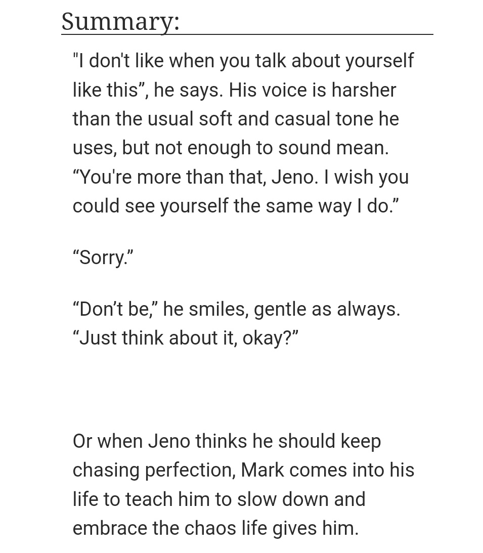 ssugarpinkk's tweet photo. dream beyond

🩰 markno, one shot 
🩰 10k
🩰 general audience
🩰 alternative universe, ballet dancer jeno, pianist mark, strangers to friends to lovers, fluff, pining
🩰 written for @palindromefest

🎀 https://t.co/DIMltuLBf9 https://t.co/FgSXyB67st