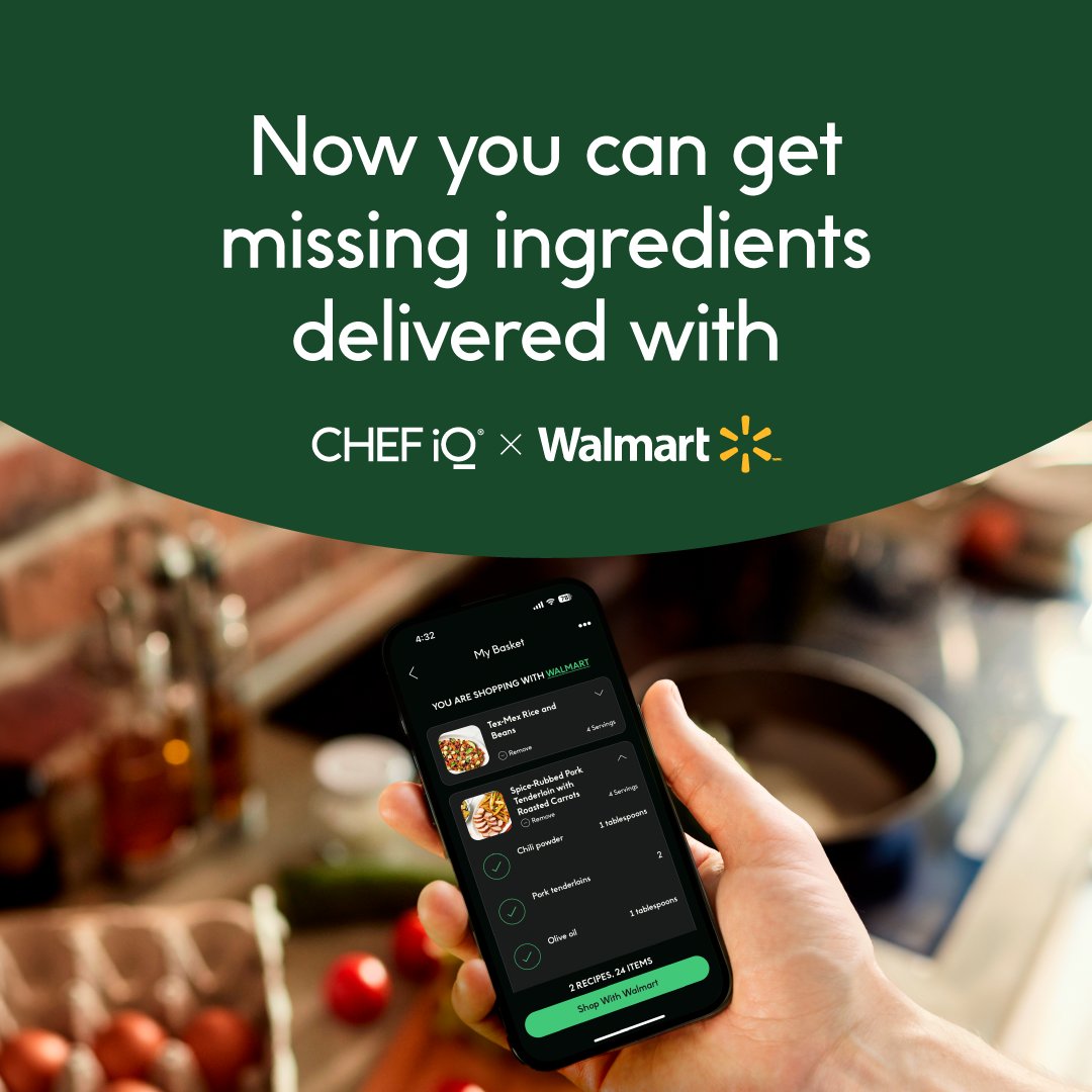 NBD but we're a little excited to announce that you can now shop for groceries from <a href="/Walmart/">Walmart</a> in the CHEF iQ app!  📲

ow.ly/RM1N50T64qG

#myCHEFiQ #groceries #recipes #smartthermometer #wirelessthermometer #smartcooker #meatthermometer