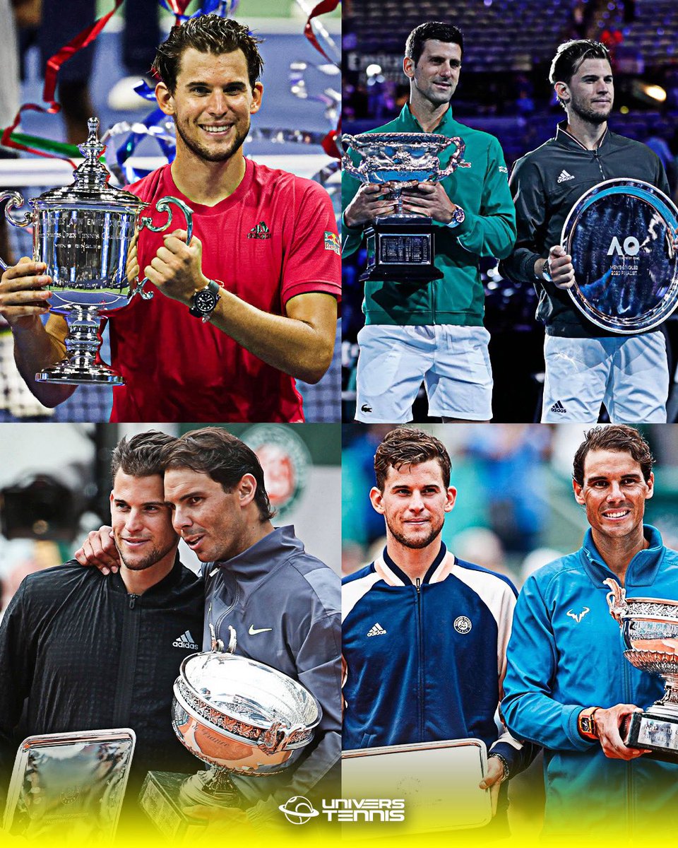 UniversTennis's tweet photo. 🏆 US Open 2020
🥈 Finale Open d’Australie 2020
🥈 Finale Roland-Garros 2019
🥈 Finale Roland-Garros 2018

Dominic Thiem 🇦🇹 a officiellement joué le dernier match de sa carrière en Grand Chelem. 🥹👋 https://t.co/JJWwuNCd8Y