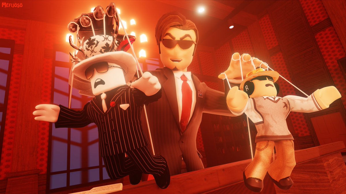 Mefijoso's tweet photo. The Jailbreak CEO controlling his puppets! 😨

❤️ &amp; 🔁 are appreciated!
@badimo @asimo3089 @badccvoid
#Roblox l #RobloxGFX l #robloxart l #RobloxDev https://t.co/WBTUQabRVv