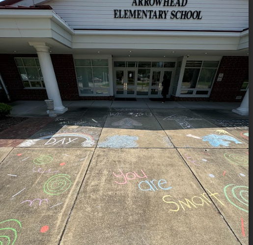 ArrowheadES's tweet photo. Thank you to our wonderful PTA for the encouraging chalk messages welcoming our students back on the first day of school! 💓 https://t.co/KUgBlyHf7H
