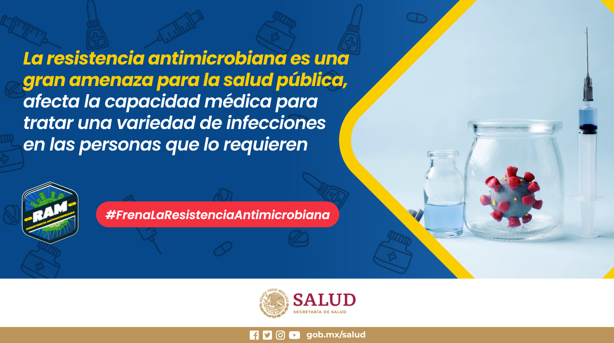 SaludSPPS's tweet photo. La resistencia antimicrobiana (RAM) ocurre cuando los microorganismos mutan y sobreviven a los antimicrobianos 🦠💊. Esto hace que pierdan eficacia y las infecciones persistan. #PrescripciónResponsable ✅ #TratamientoAdecuado 💉 #FrenaLaRAM 🛑 #UnaSalud 🌍 https://t.co/Z6noAPmGfI